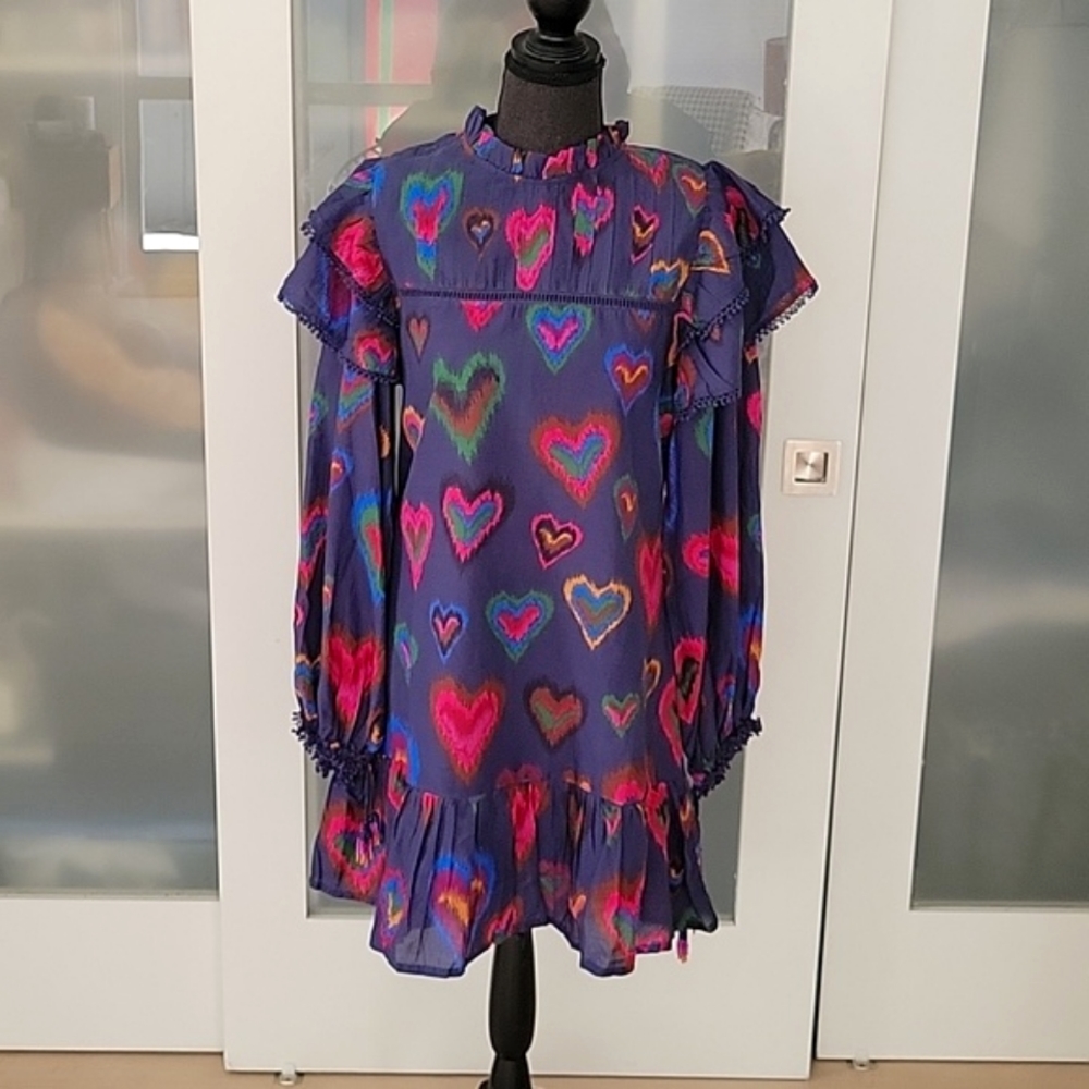 FARM Rio Multicolor Heart Print Mini Dress - Picture 2 of 13